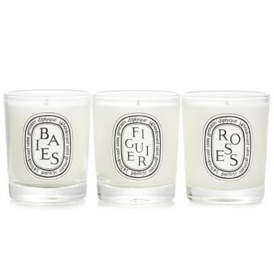 Diptyque Scented Mini Candle Discovery Set: Baies, Figuier, Roses 70g x3pcs