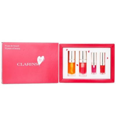 Clarins Lip Comfort Oil Coffret: Lip Oil - #01 7ml+Lip Oil - #04 7ml+Lip Oil - #02 1.4ml+Lip Oil - #08 1.4ml 4pcs