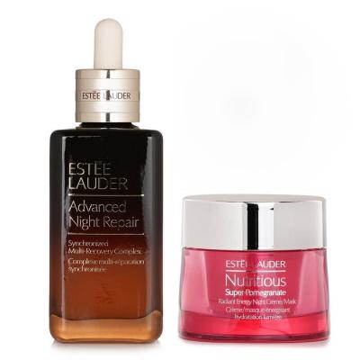 Estee Lauder Nutritious Super-Pomegranate Radiant Energy Night Creme/Mask + ANR Synchronized Multi-Recover (Standard Edition) 2pcs