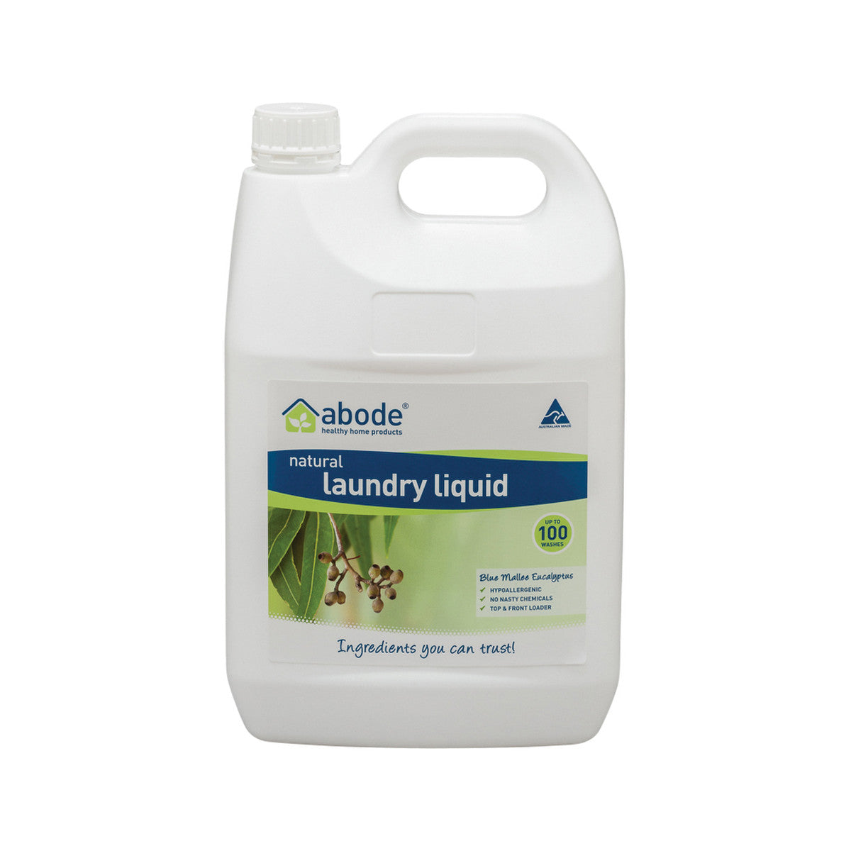 Abode Laundry Liquid (front Top) Eucalyptus 4l