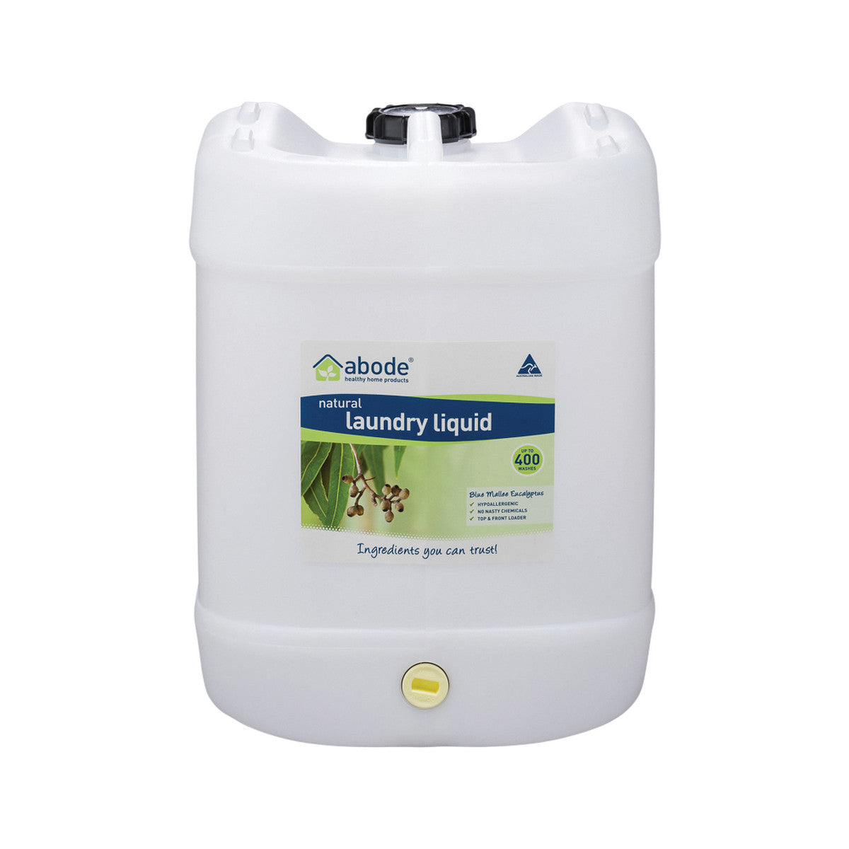 Abode Laundry Liquid (front Top) Eucalyptus Drum 15l