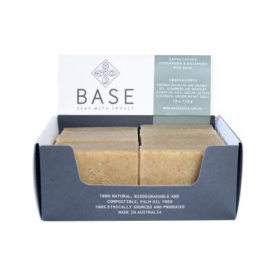 Base (soap With Impact) Soap Bar Exfoliating Cedarwood Rosemary (raw Bar) 120g X 10 Display