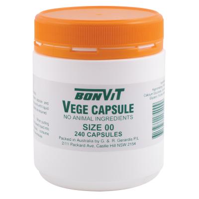 Bonvit Empty Vege Capsules Oo Size '00' 240c