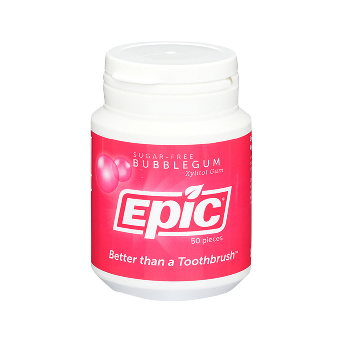 Epic Xylitol (sugar-free) Gum Bubble Gum 50 Piece Tub