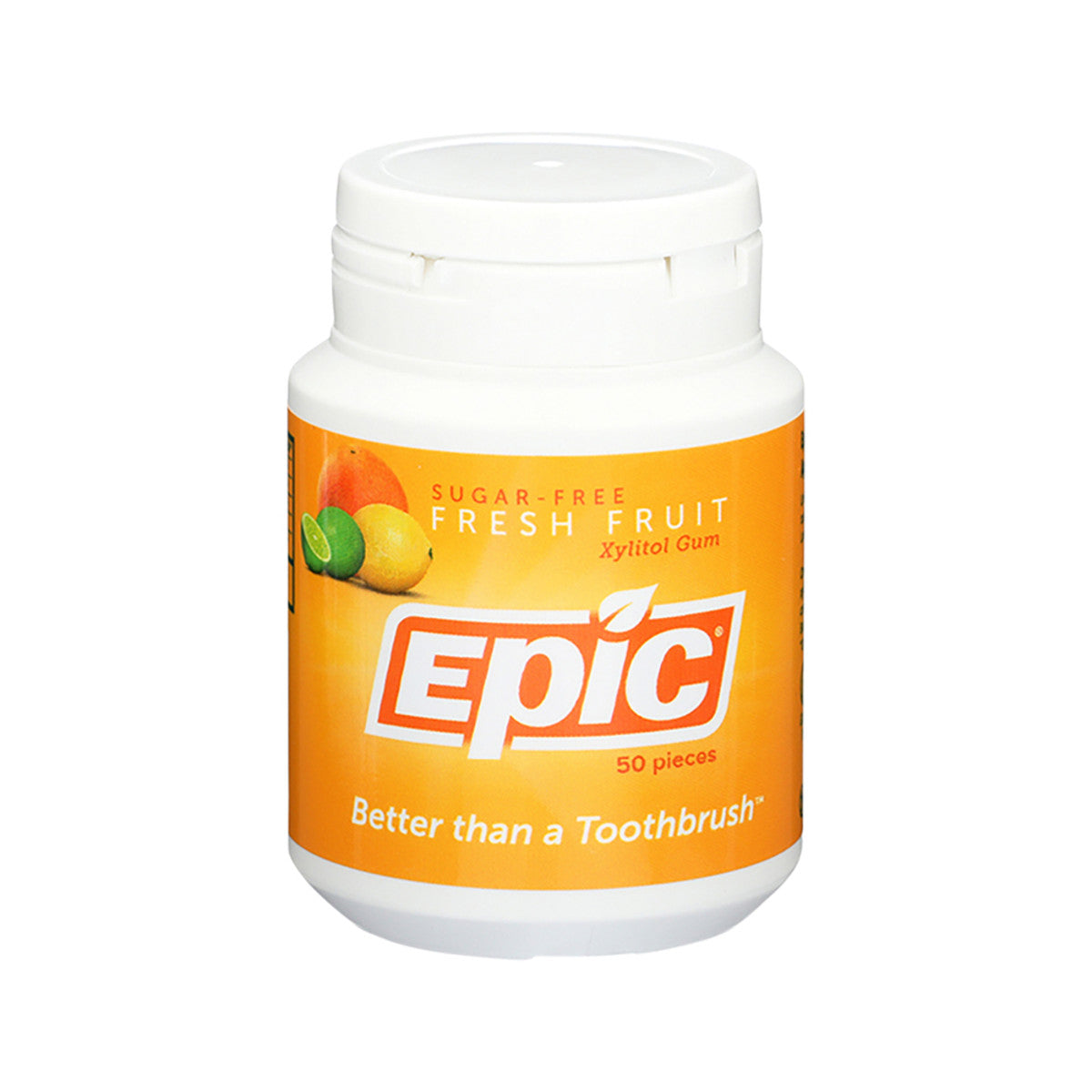 Epic Xylitol (sugar-free) Gum Fresh Fruit 50 Piece Tub