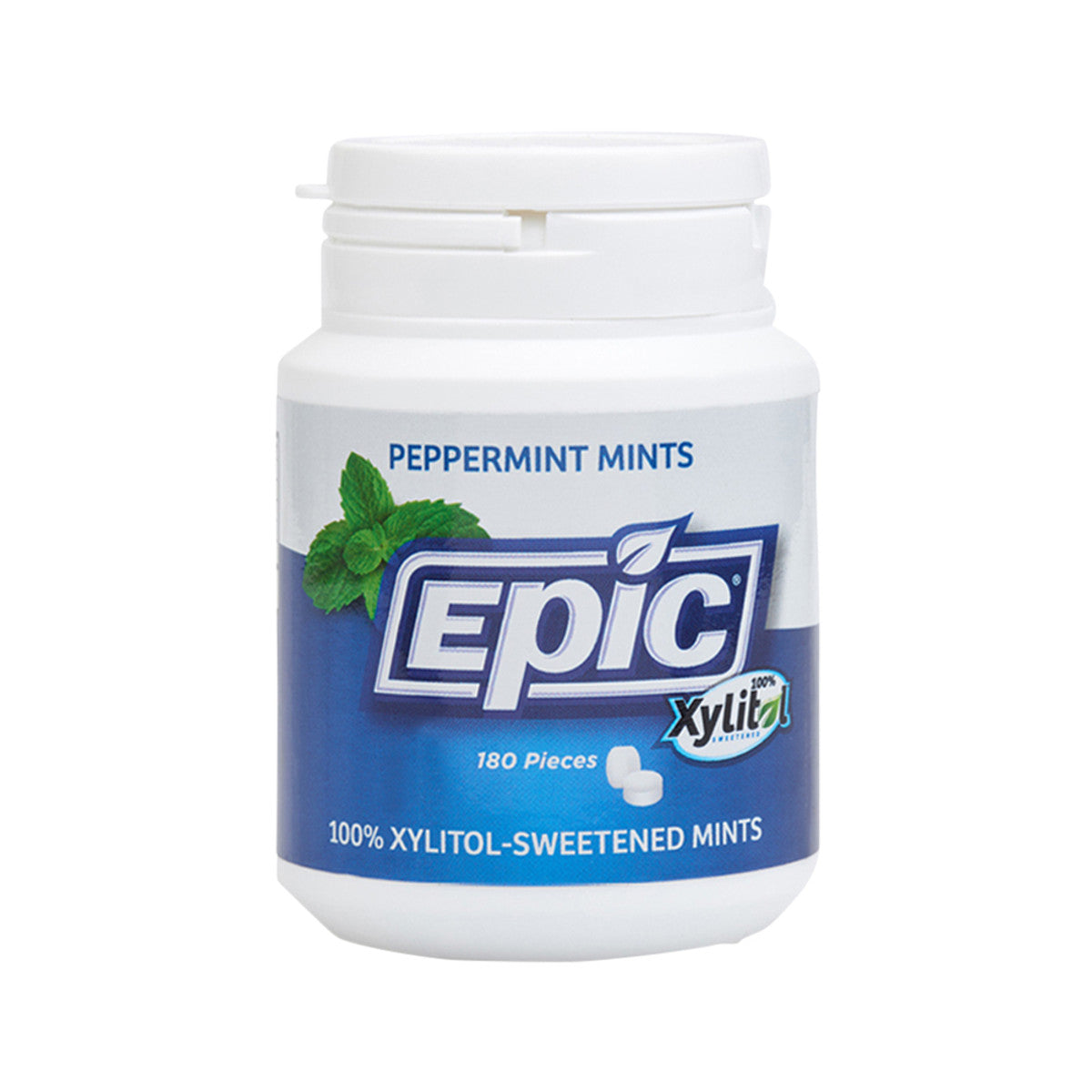 Epic Xylitol (sugar-free) Mints Peppermint 180 Piece Tub