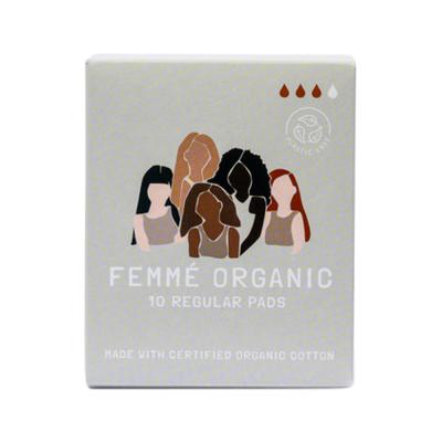 Femme Organic Org Pads Regular X 10 Pack