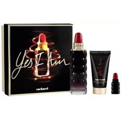 Cacharel Yes I Am 3pc Set - Eau De Toilette & Body Lotion 50ml & Mini Replica 75ml