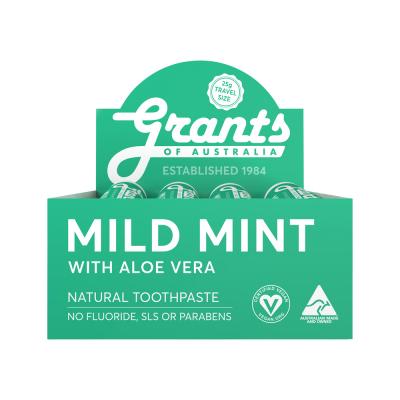 Grants Toothpaste Mild Mint Aloe Vera Travel 25g X 12 Disp