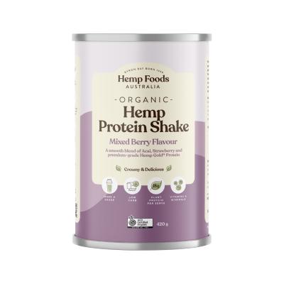 Hemp Foods Aust Organic Hemp Protein Shake Mixed Berry 420g