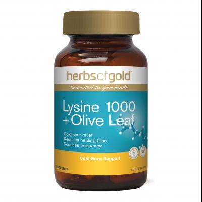 Herbs Of Gold Lysine Plus Olive Leaf 100t