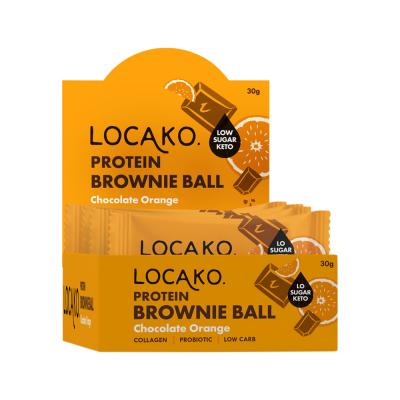 Locako Protein Brownie Ball Chocolate Orange 30g X 10 Display