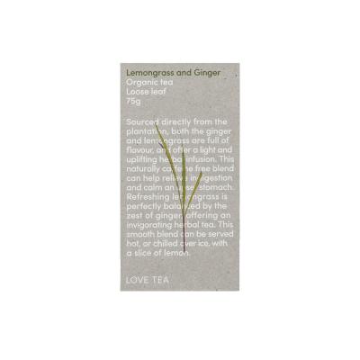 Love Tea Organic Lemongrass & Ginger Tea Loose Leaf 75g