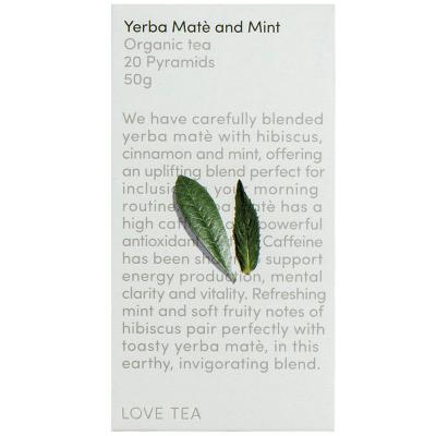 Love Tea Organic Yerba Mate And Mint X 20 Pyramids