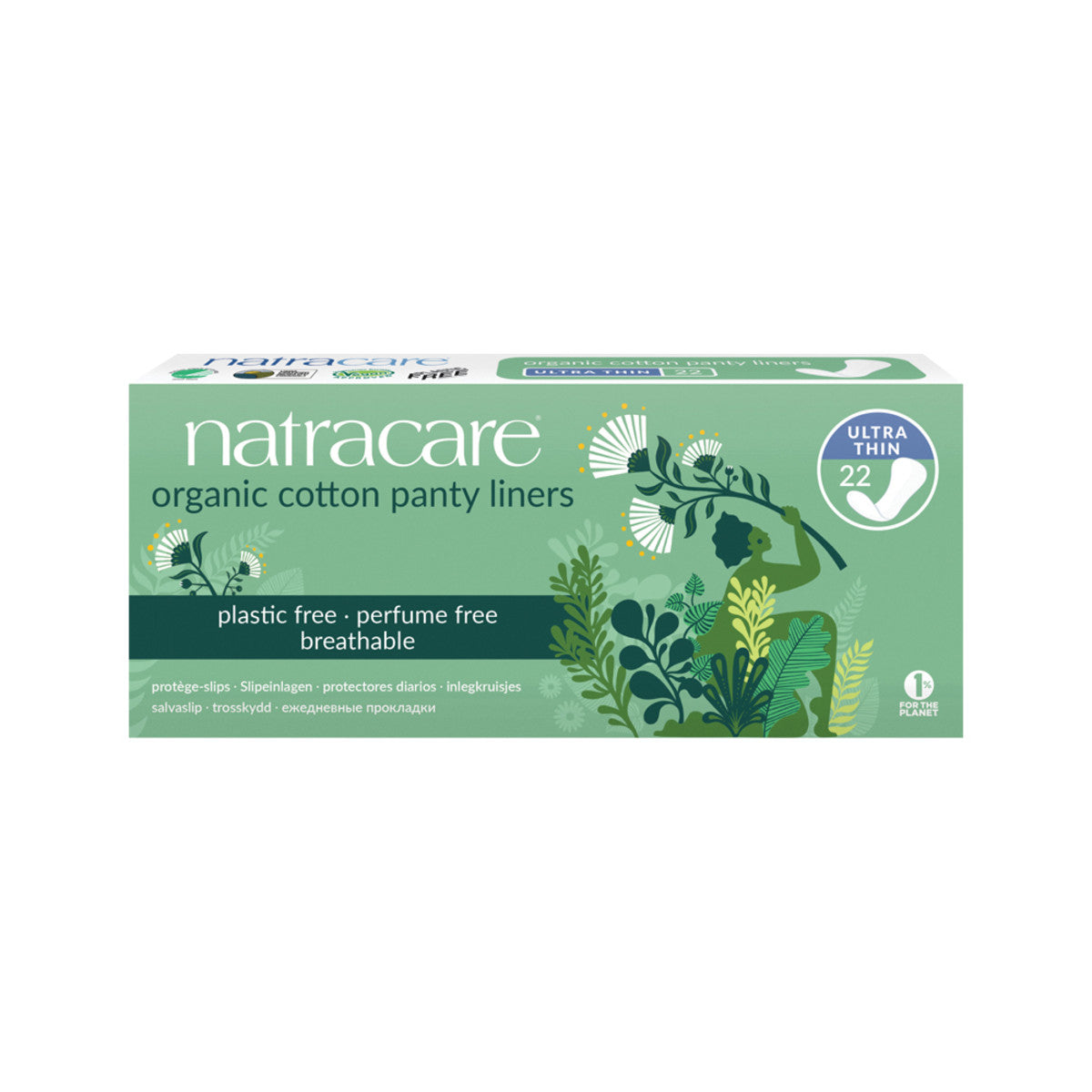 Natracare Panty Liners Org Cotton Cover Ultra Thin X22 Pk