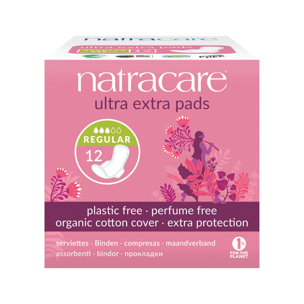 Natracare Pads Org Cotton Cover Ultra Extra Regul X12 Pk