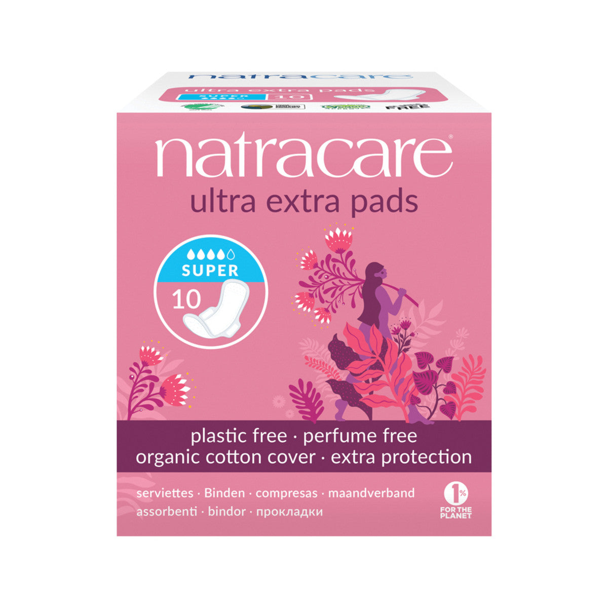 Natracare Pads Org Cotton Cover Ultra Extra Super X10 Pk
