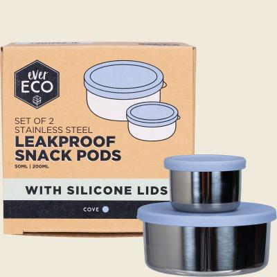 Stainless Steel Leakproof Snack Pods Cove 2pk