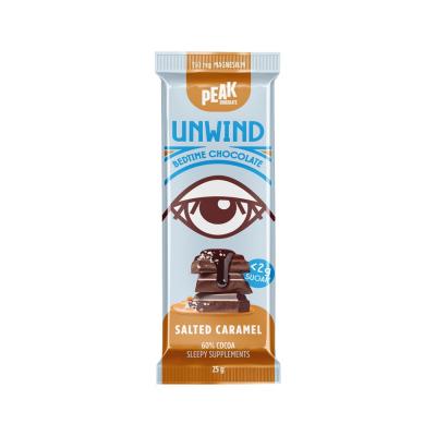 Peak Chocolate Bedtime Choc Unwind Slt Caramel 25gx14 Disp