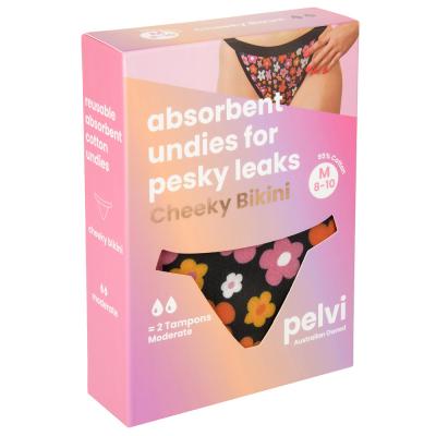Pelvi Underwear Leakproof Cheeky Bikini Floral M