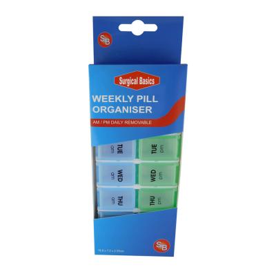 Pill Box Weekly Planner Removable (2 Per Day) Small