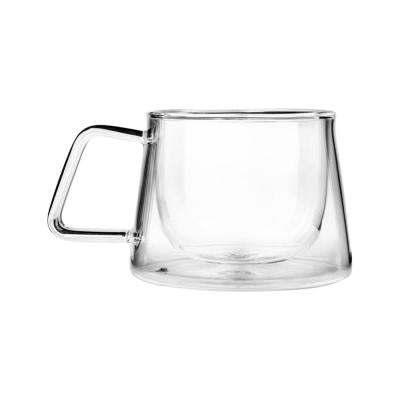 Tea Tonic Glass Tea Cup Double Walled Square Handle X 2 Pack