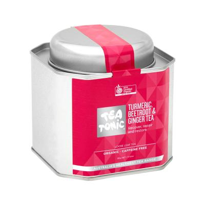 Tea Tonic Org Turmeric Beetrt Ginger Tea Caddy Tin 185g