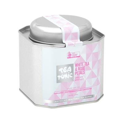 Tea Tonic Org White Tea And Rose Petals Tea Caddy Tin 85g