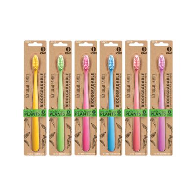 Nfco Biodegradable Toothbrush Single Neon Mixed Colours