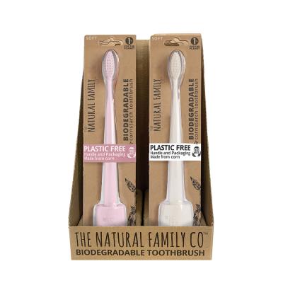 The Nat Family Co Bio Tooth- Brush W Stand Pastel Mixed X 8