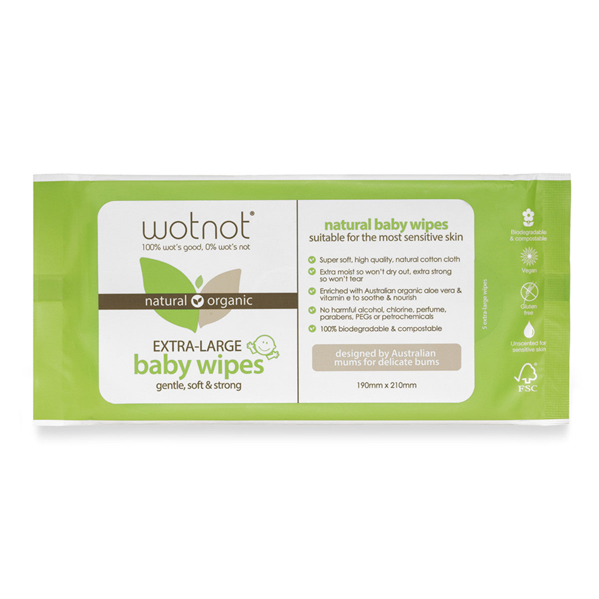 Wotnot Nat Wipes Baby Soft Pack