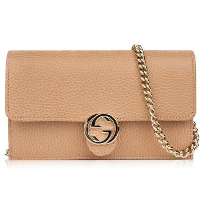 Gucci Icon GG Interlocking Wallet On Chain  Light CamelCrossbody Bag 615523 Light Camel