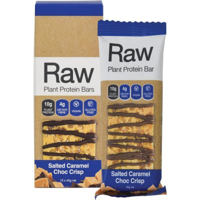 Amazonia Raw Protein Bar Salted Caramel Choc Crisp 40g X 10 Display