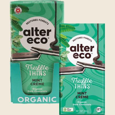 Chocolate Organic Mint Creme Dark Truffle Thins 12x84g
