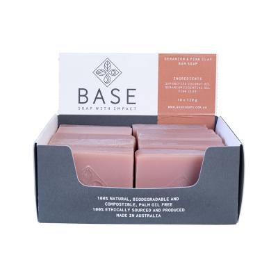 Base Soap Bar Geranium And Pink Clay (raw Bar) 120g X 10