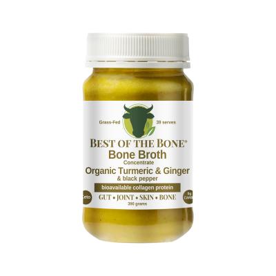 Best Of The Bone Bone Broth Beef Concentrate Organic Turmeric & Ginger & Black Pepper 390g