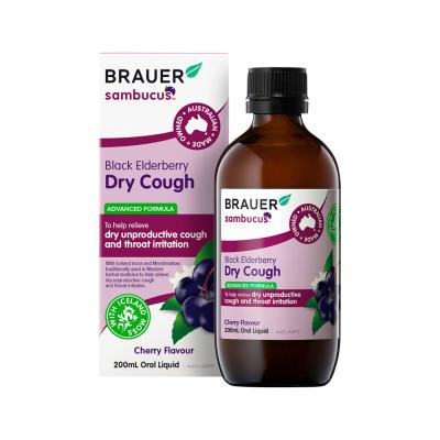 Brauer Sambucus Blk Elderberry Dry Cough Cherry 200ml