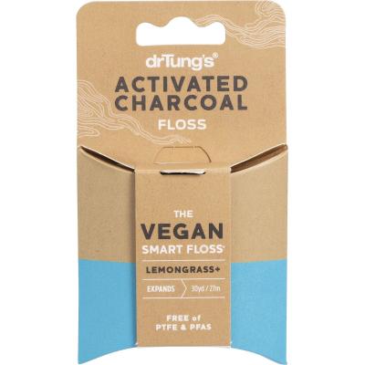 Smart Vegan Dental Floss Activated Charcoal Lemongrass 6x27m