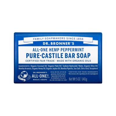 Dr. Bronner's Pure Castile Bar Soap (hemp) Peppermint 140g