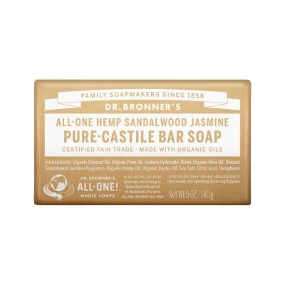 Dr. Bronner's Pure Castile Bar Soap (hemp) Sandalw Jasm 140g