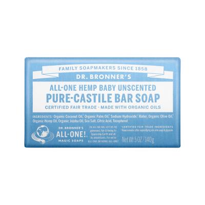 Dr. Bronner's Pure Castile Bar Soap (hemp) Unscent(baby) 140g