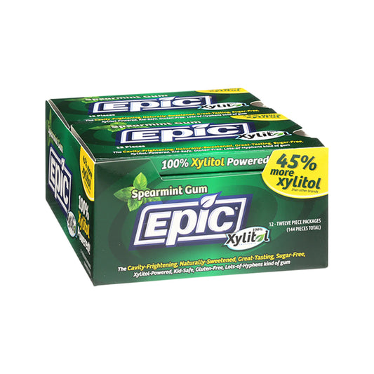 Epic Gum Xylitol Spearmint 12 Piece Blister Pack X 12