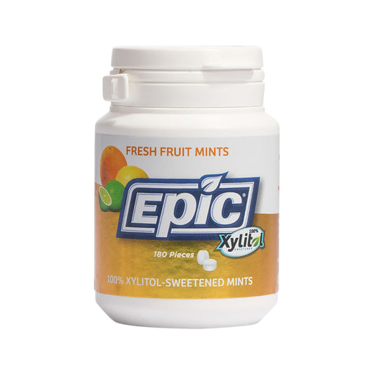 Epic Xylitol (sugar-free) Mints Fresh Fruit 180 Piece Tub