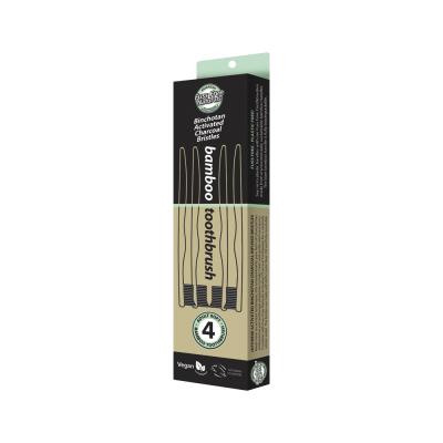 Essenzza Fuss Free Toothbrush Bamboo Activ Charcoal Soft 4pk
