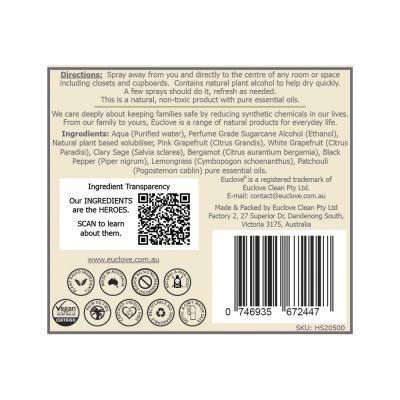 Euclove Home Spray Citrus And Sage Oil Spray 500ml