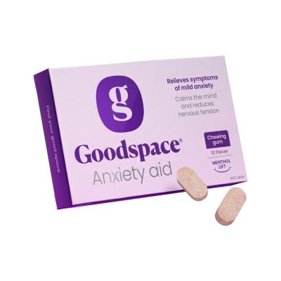 Goodspace Anxiety Aid Chewing Gum Menthol 10pc Sleeve