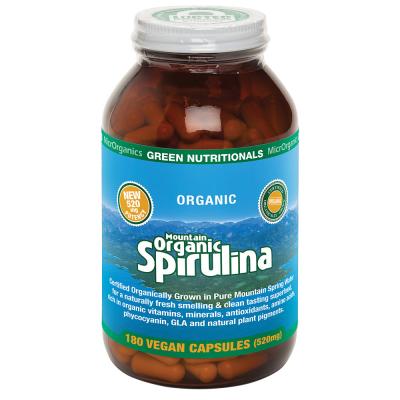 Green Nutritionals Org Spirulina Mountain 520mg 180vc
