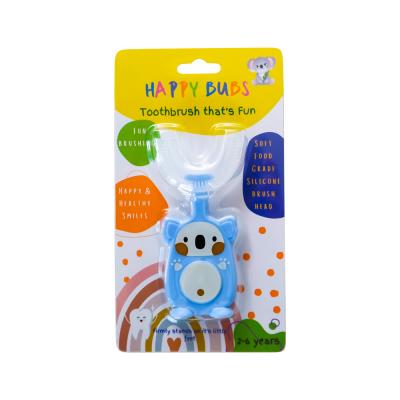 Happy Bubs Toothbrush Silicon U Shape Bear Blue