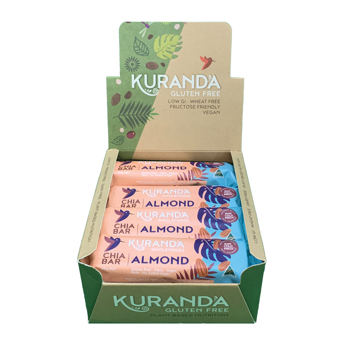 Kuranda Glut Free Chia Bars Chia & Almond 40g X 16