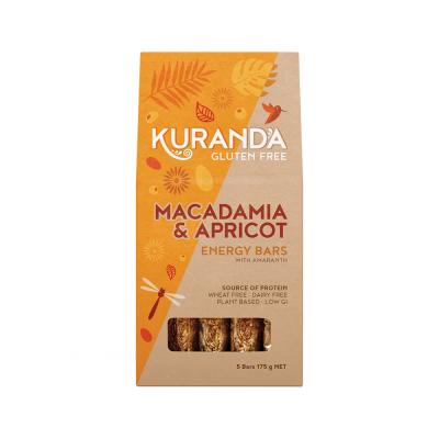 Kuranda Glut Free Energy Bars Macadamia Apricot 35g X 5